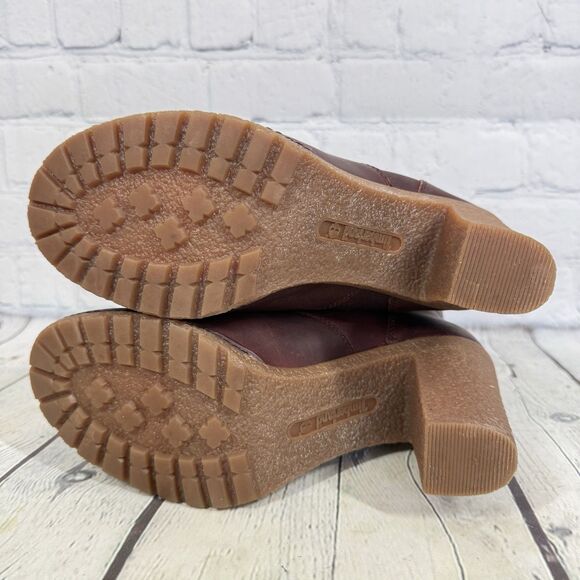 Timberland Tillston 6 Booties Women Size 9 Brown High Heel Block Steampunk Boots - Picture 9 of 16